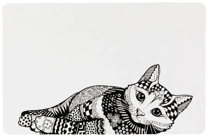 Trixie Cat Place Mat White/Black